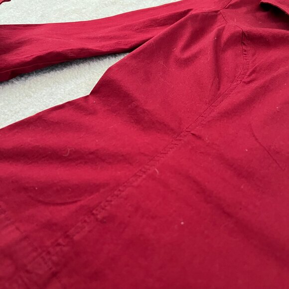 Laura Byrnes Pinup Couture Red Cotton Collared Blouse Top M - Picture 5 of 9